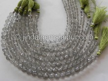 Green Apatite Quartz Faceted Round Beads